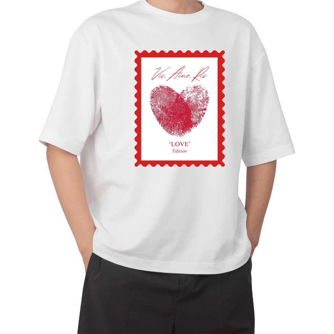 T-shirt à manches courtes - 'Vis, Aime, Ris'