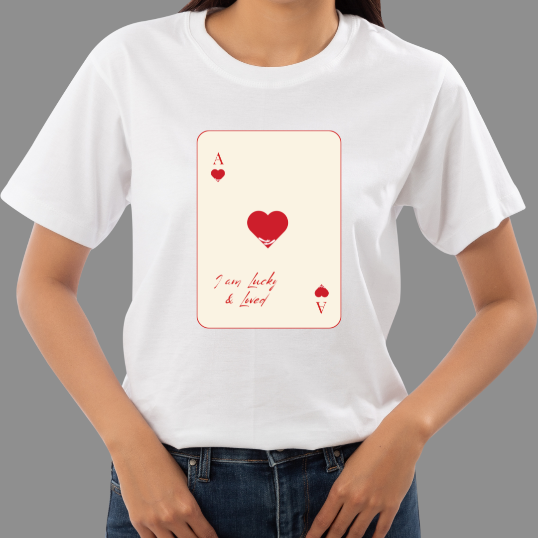 T-shirt à manches courtes - 'I am Lucky and Loved'
