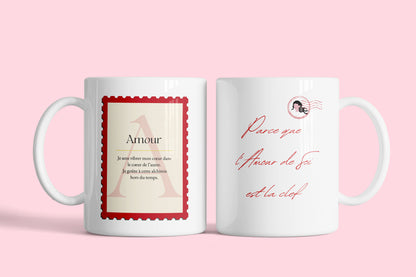 Mug-Timbre 'Amour' - 'L'amour de soi est la clef'